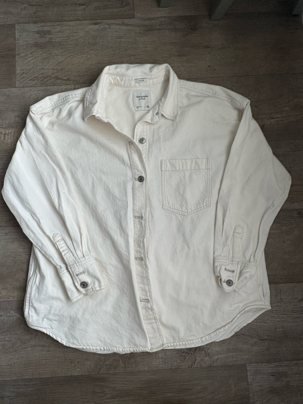 Abercrombie & Fitch Off-White Casual Button-Down Shirt